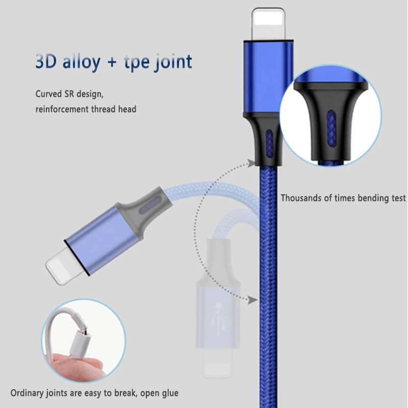 Fexcel 3 в 1 USB Multi Зарядное устройство кабель для iPhone с разъемом микро-usb типа C samsung S9