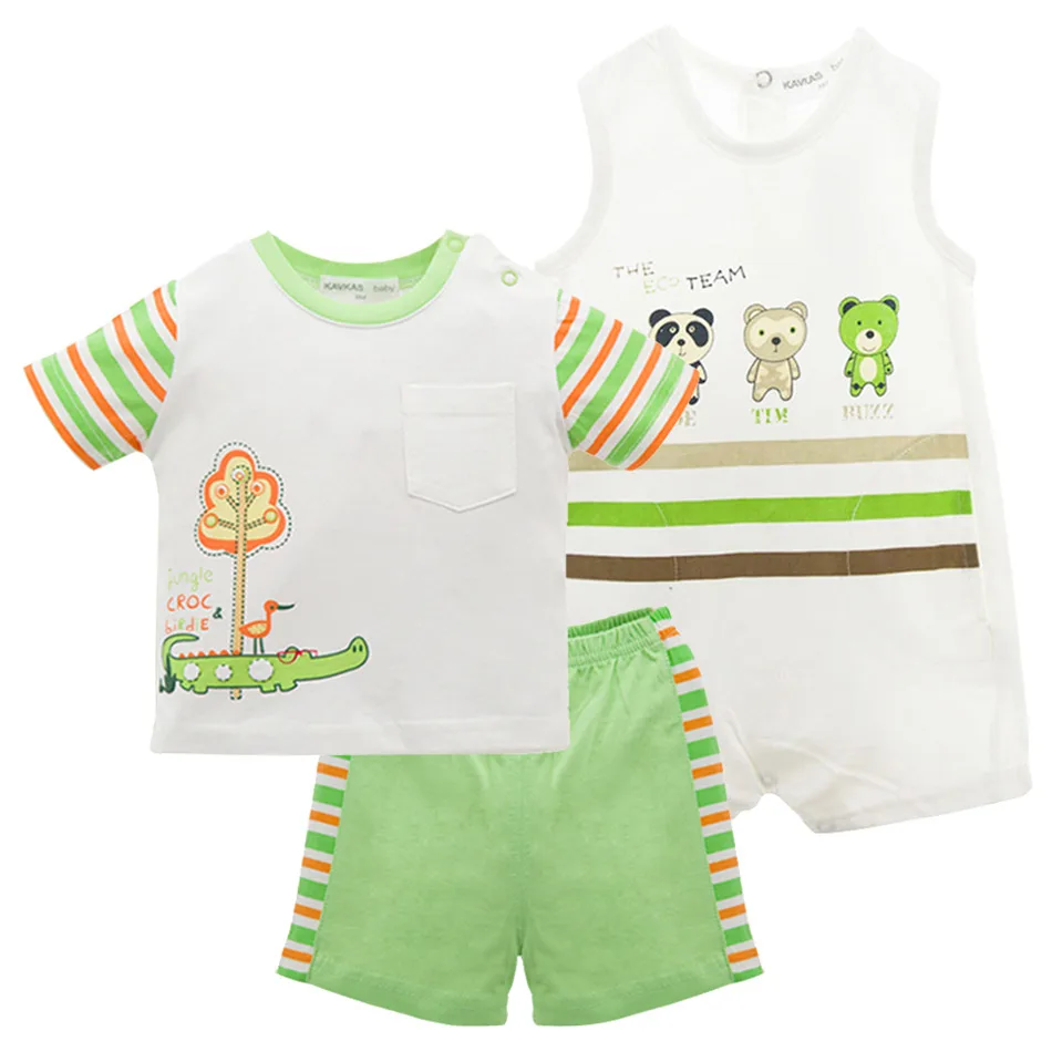 2019 Baby Boys Clothes Set 3 pcs/lot Cotton Summer Short Sleeve Girl Bodysuit Pants Cartoon Kids Boy Tshirts Suit | Детская одежда и