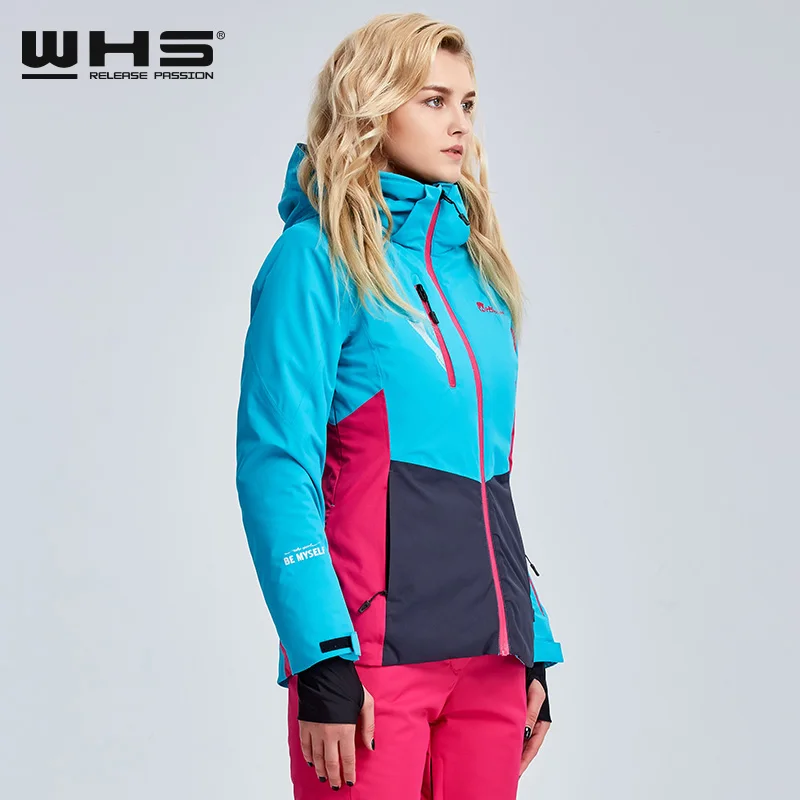 WHS Для женщин лыжные куртки брендовая ветрозащитная Лыжная куртка Женские сапоги