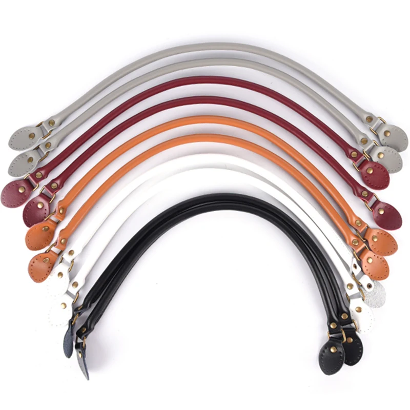

2pcs 60cm High Quality Imitation Pu Leather Bag Handles Short Strap Diy Shoulder Bag Belt Replacement Bag Accessories Kz0001