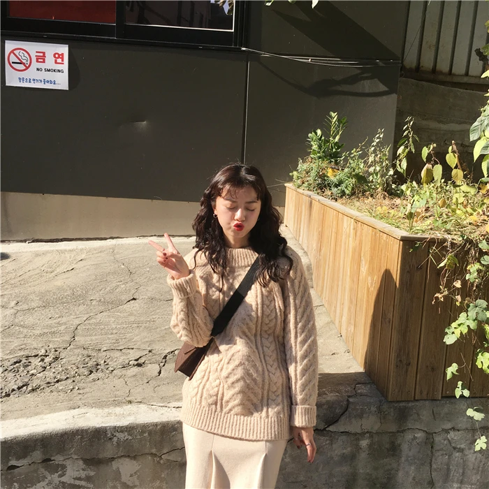 Женский толстый свободный свитер новинка зимы 2019 | Женская одежда