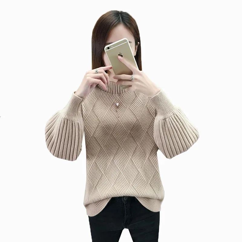 Осенне-весенние пуловеры женский свитер с высоким воротником новый модный