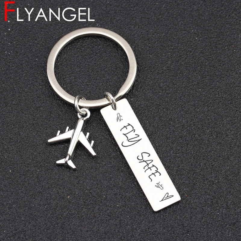 Персонализированный держатель ключа самолет кулон штампованный Летающий Сейф