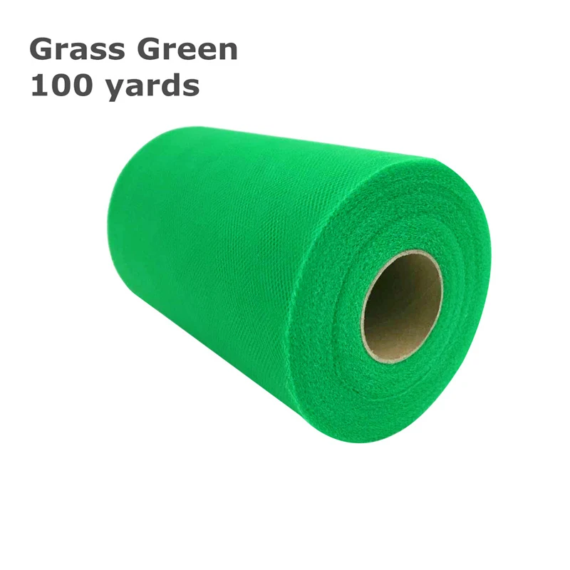 100Y Grass Green Белая, розовая Тюлевая юбка-пачка в рулоне 15 см, 100 ярдов, сделай сам, Настольная юбка, украшение для дня рождения, свадьбы, вечеринки, тюль, органза, рулон, принадлежности - Цвет: 100Y Grass Green