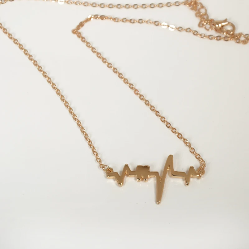 2017 новая мода простой волны tooch Ожерелья и подвески сердцебиение Макси стимпанк