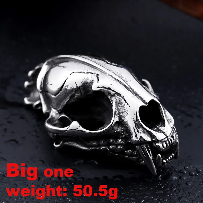 big one Новинка года 3D machairodus Smilodon головы динозавра Подвески Нержавеющая сталь Прохладный моды уникальный педант высокое качество BP8-096 - Окраска металла: big one