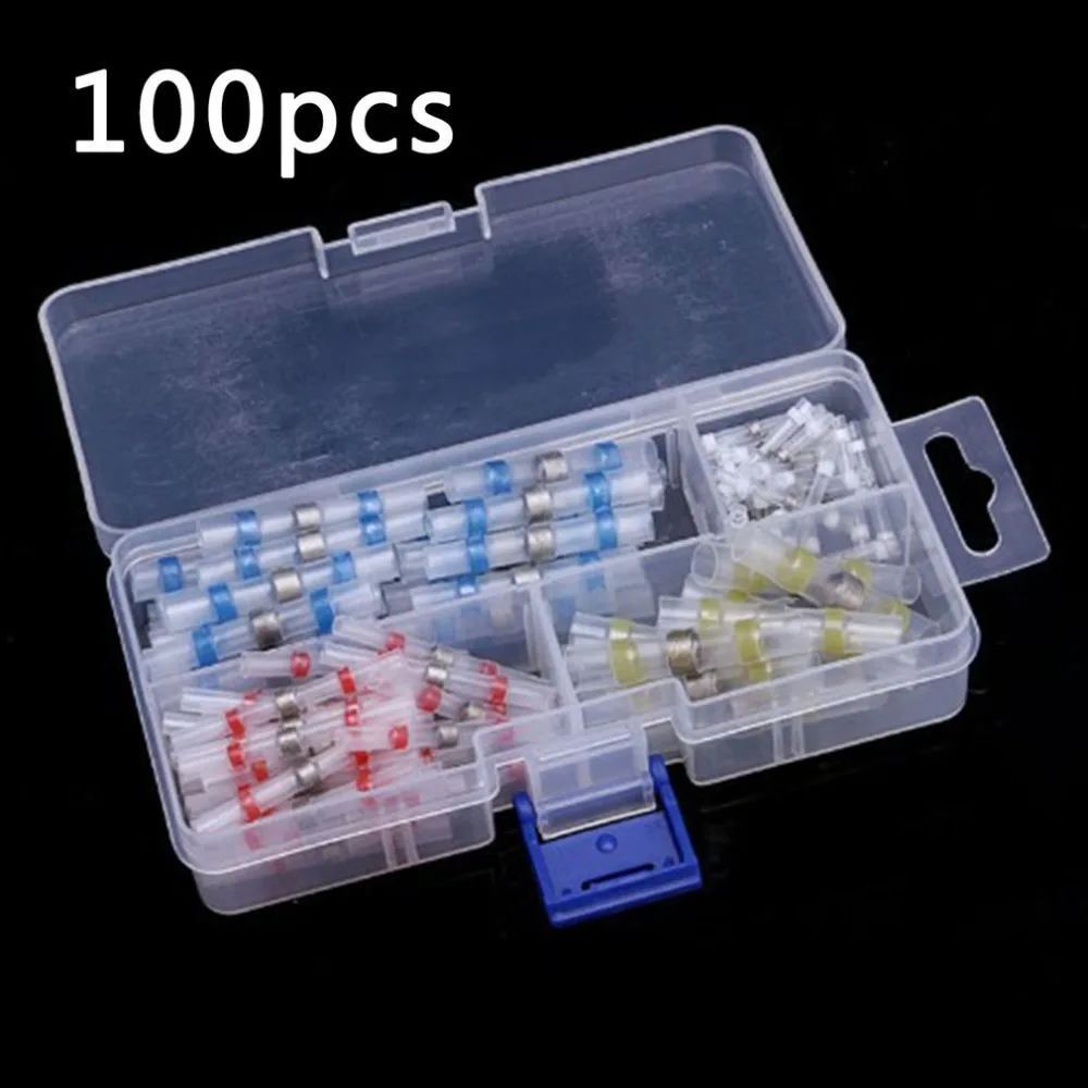 100 шт. термоусадочная трубка изоляционный терминал и термальное кольцо спайки