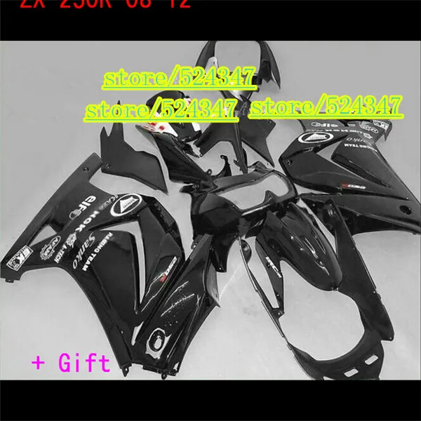 

Upgrade Injection mold fairings kit for KAWASAKI 2008-2014 Ninja 250 ZX 250R ABS sports fairing bodywork EX250 08 09-14 black