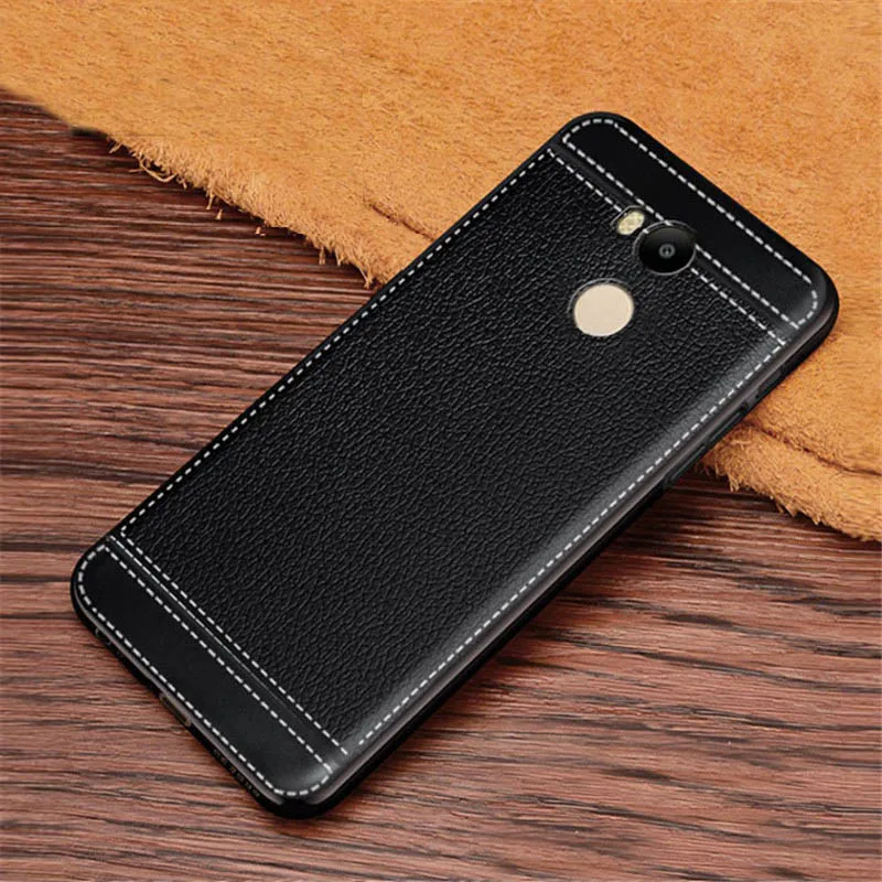 Чехол для Xiaomi Redmi 4 мягкий чехол из ТПУ с кожаной текстурой чехлы pro prime 4pro 5 0 дюйма