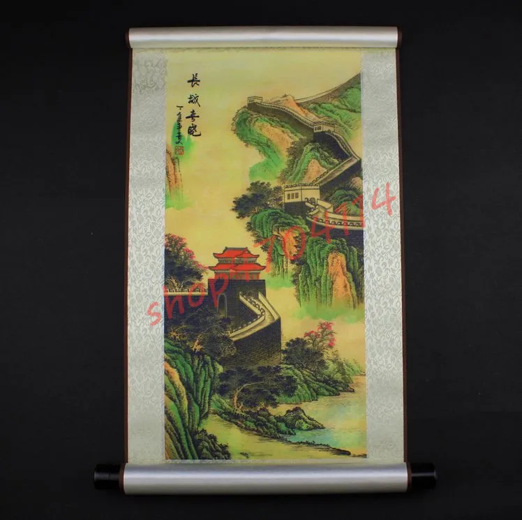 

Chinese Style, Silk Axis Painting, the Great Wall landscape 2#, Decorative Painting, Home Ornaments, Traditional Crafts