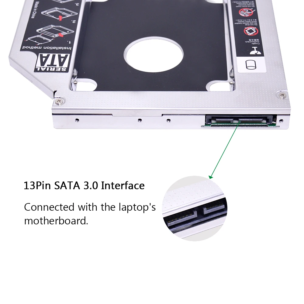 CHIPAL 2nd HDD Caddy 12 7 мм Универсальный Алюминий для 2 5 &quot12 9 SSD корпус + двойной