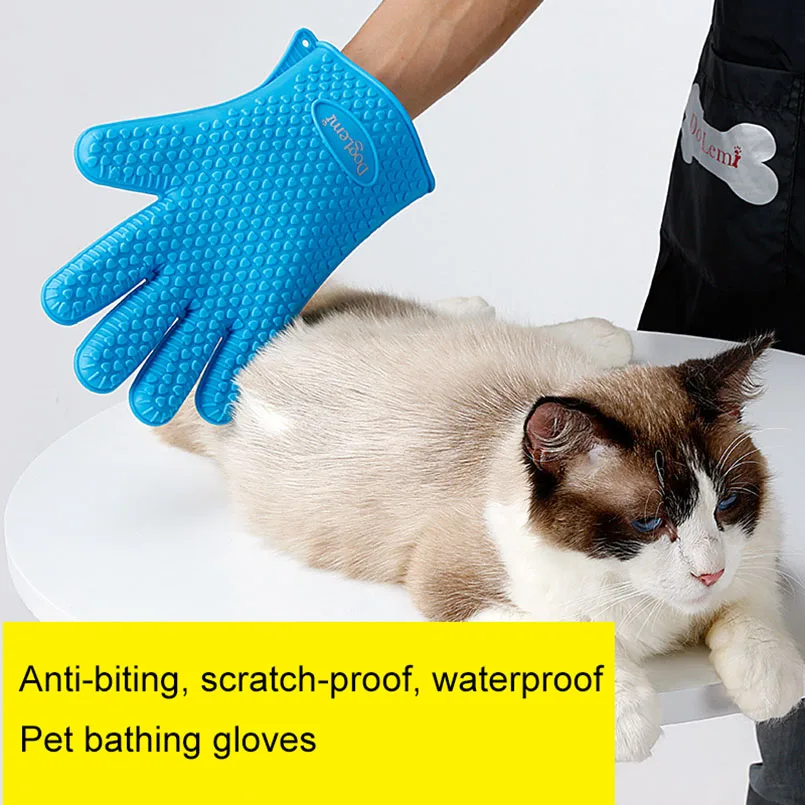 Pet HairGlove Comb Dog Cat Grooming Cleaning Glove Deshedding Right Hand Hair Removal Brush Promote Blood Circulation | Дом и сад