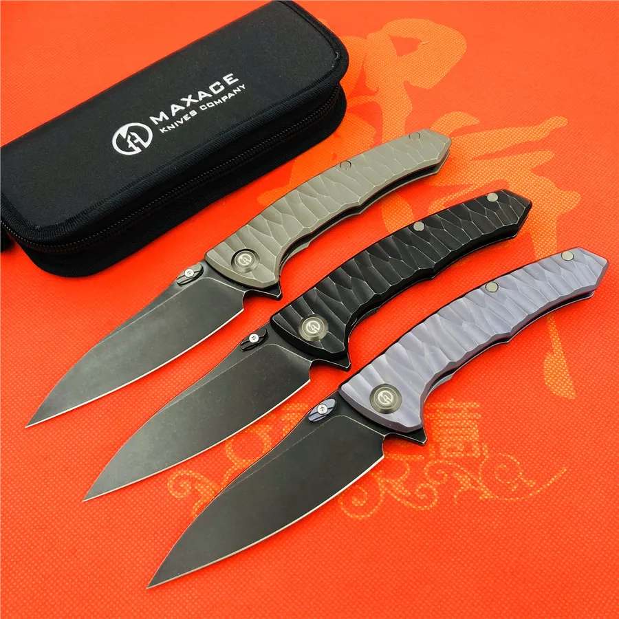 MAXACE Ворон Флиппер складной нож M390 лезвие TC4 титановая ручка Открытый лагерь Охота выживания карманные Кухонные Ножи EDC инструменты