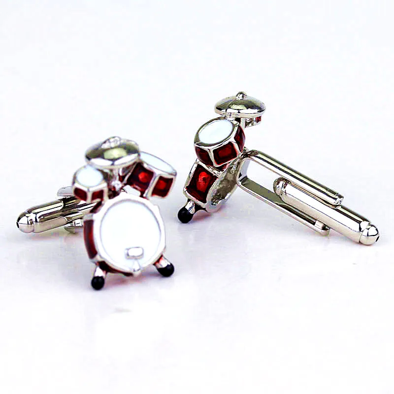 Creative Jewelry Musical instruments Drum Set Cufflinks for Men's Shirt Cuff Link Female Male Buttons Pins |