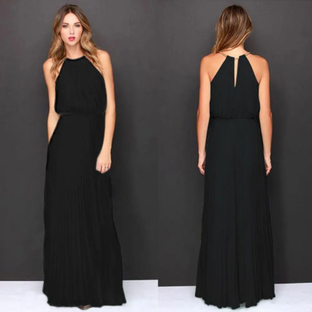 JAYCOSIN платье для женщин формальное шифоновое без рукавов с лямкой на шее