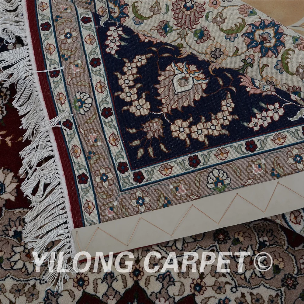 Yilong 8 'x 10' Античный коврик Тебриз красная шерсть искусственная шелк турецкие