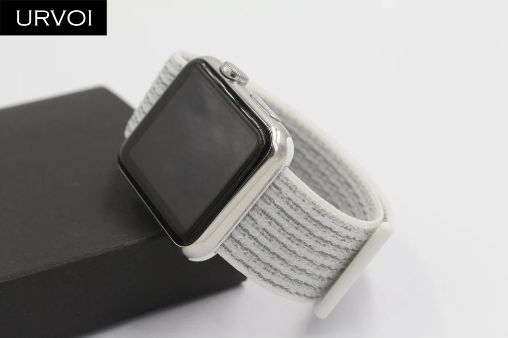 Спортивный ремешок URVOI для apple watch, серия 5, 4, 3, ремешок для iwatch, воздухопроницаемый, застежка-крючок, тканый нейлон, 40 мм, 44 мм