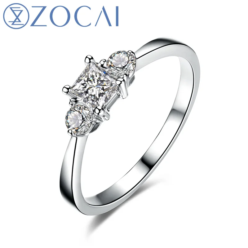 

Кольцо из 100% натурального бриллианта ZOCAI, кольцо из белого золота 0,42 карат с сертификатом D-E/VS, обручальное кольцо с бриллиантами, ювелирные ...