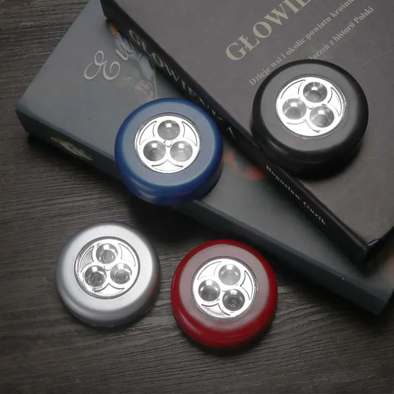 3 светодиодный сенсорный светильник ночник настенный для дома автомобиля