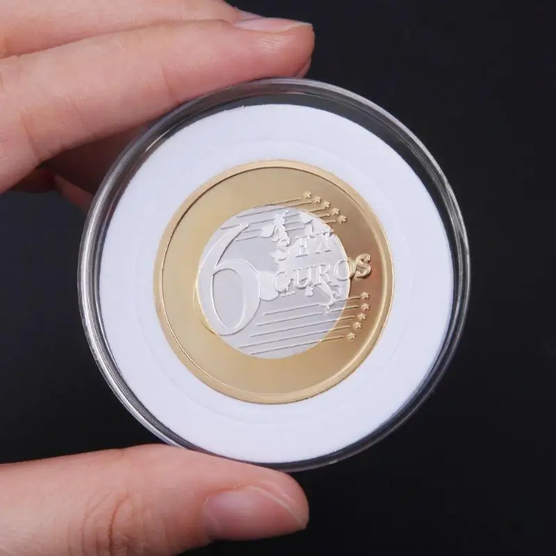 Прозрачная Круглая монета в капсулах 20 шт./лот коробки для хранения значков