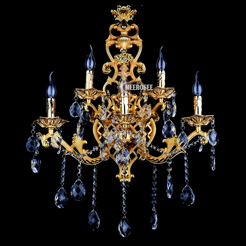 Светильник Настенный золотистый с кристаллами бра 5 ламсветильник для спальни