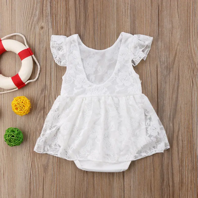 Новинка 2018 модная одежда для маленьких девочек кружевной комбинезон с цветочным