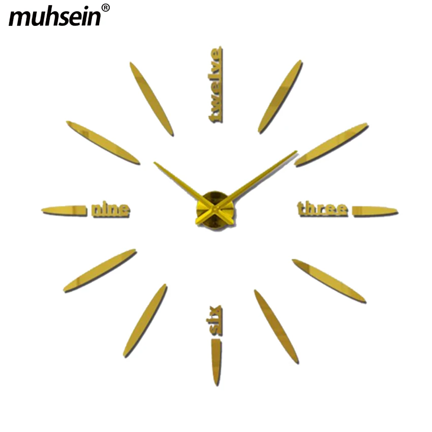 Muhsein 2019 настенные часы акриловые зеркальные Супер Большие персонализированные