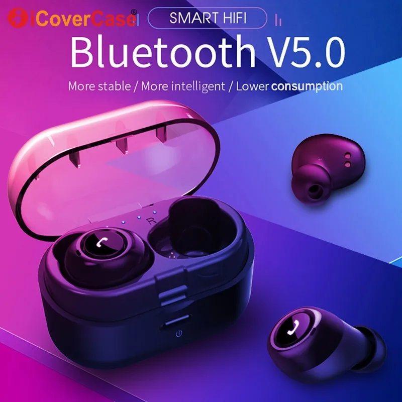 Bluetooth наушники с микрофоном для Xiaomi Pocophone F1 Twins беспроводные зарядным устройством