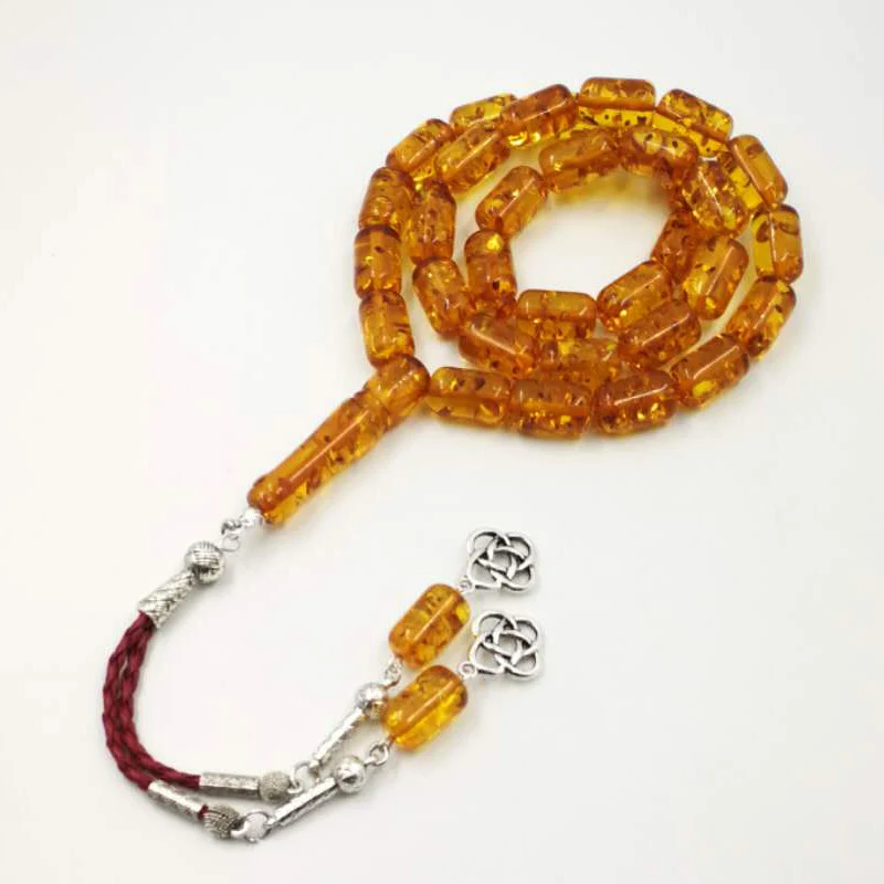 Ambers цвет смолы tasbih мусульманские четки популярный стиль металлические кисточки