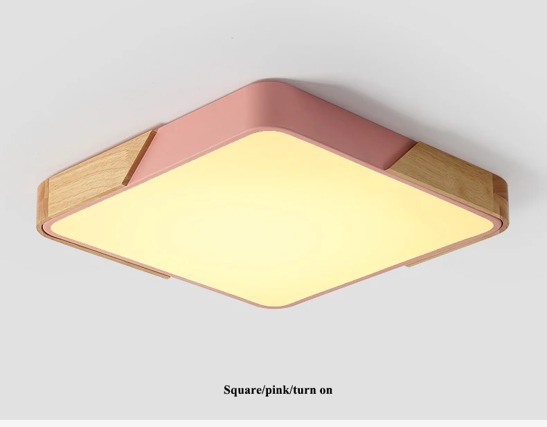 Скандинавский квадратный многоцветный светодиодный потолочный светильник из