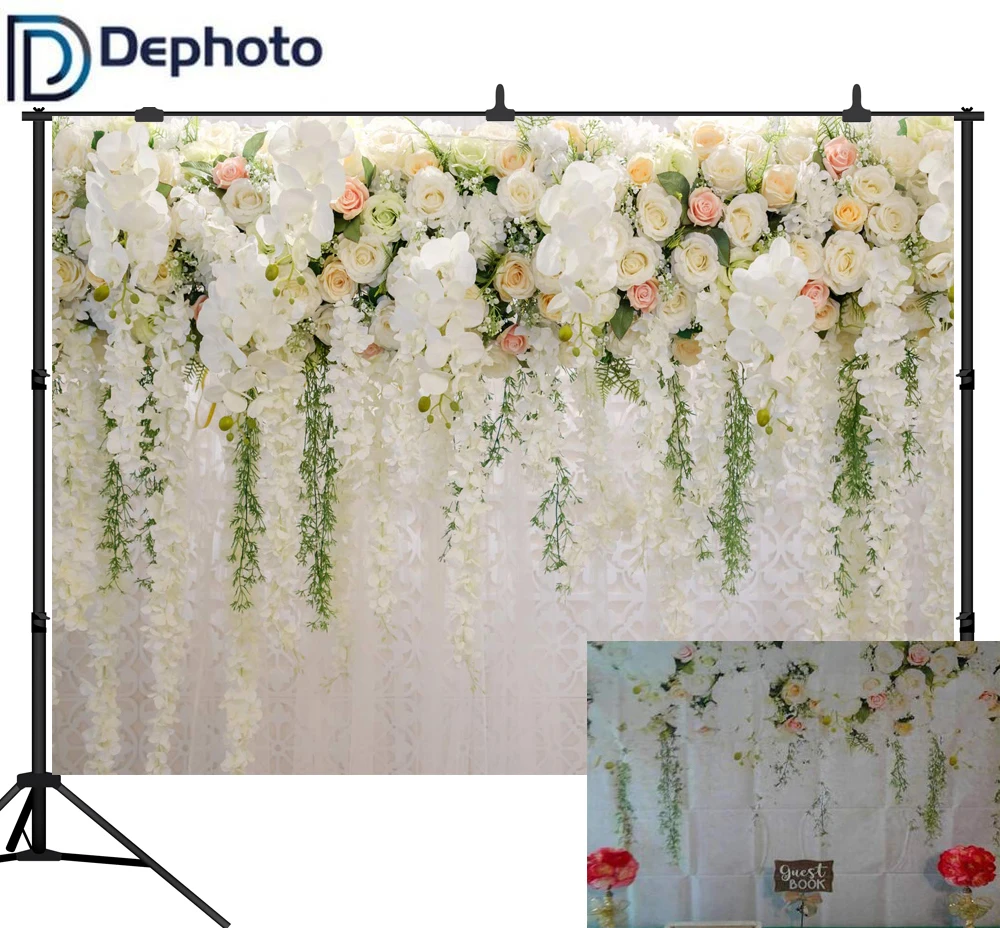 DePhoto 3D розовый цветочный фон для фотографий свадебный душ большие свадебные