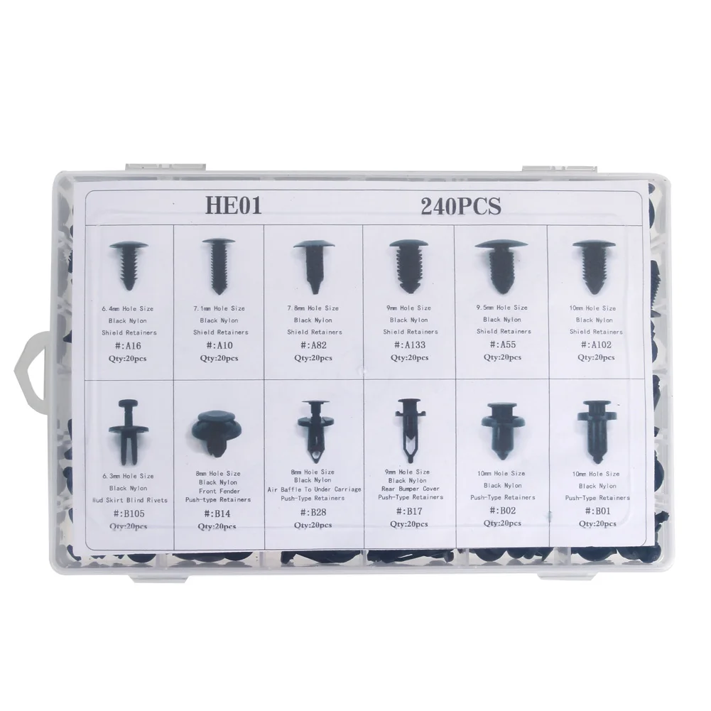 240 шт. автомобильные пластиковые заклепки зажимы для автомобильного бампера