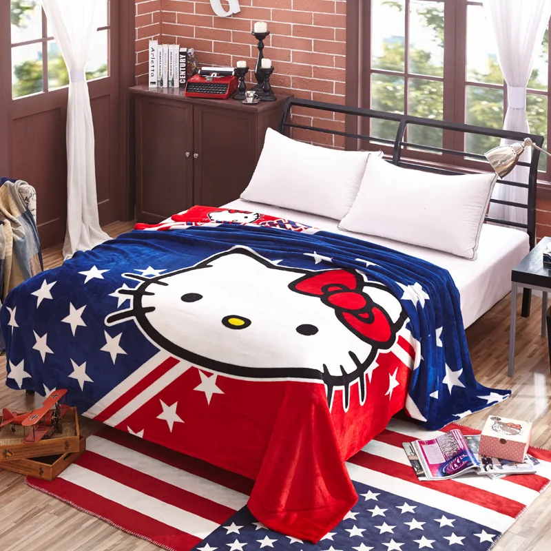 Новинка 200x230 см домашний текстиль Детский мультфильм Фиолетовый hello kitty Микки