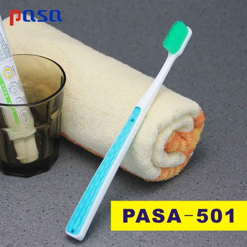 PASA501-Random Color PASA 1 шт. двойная ультра мягкая зубная щетка супер мягкая нано щетка уход за полостью рта нано-антибактериальная зубная щетка экологичная - Цвет: PASA501-Random Color