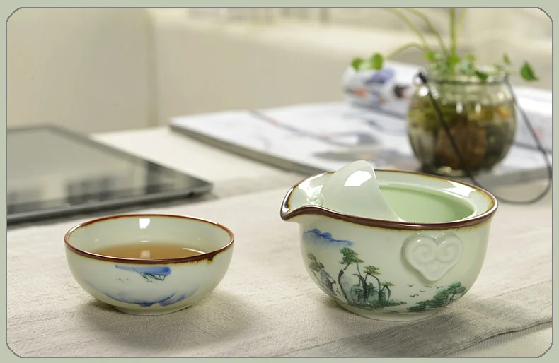 1 горшок 1 чашка Gaiwan расписанный вручную фарфоровый чайник чашка для чая, гайвань дорожный чайный набор кунг-фу чайные наборы чайная чашка Quik керамический чайник