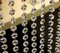 Hot sell Octagonal Acrylic Crystal Beads Curtains DIY Window Door Curtain Party Wedding Passage Backdrop Decoration