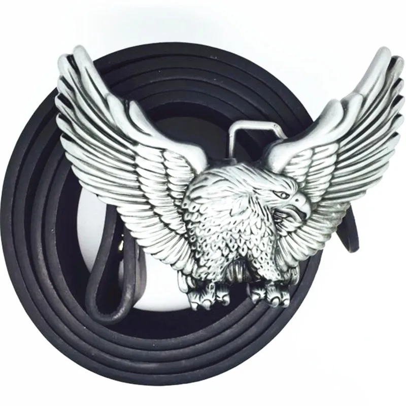 The cowboys of the west belt GuXi wear-resisting zinc alloy eagle PU belt is 4.0 CM
