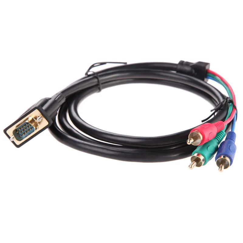 1.5m 5Ft VGA to TV 3 RCA Component AV Premium Version Audio Cable Adapter for PC Laptop P4PM | Компьютеры и офис