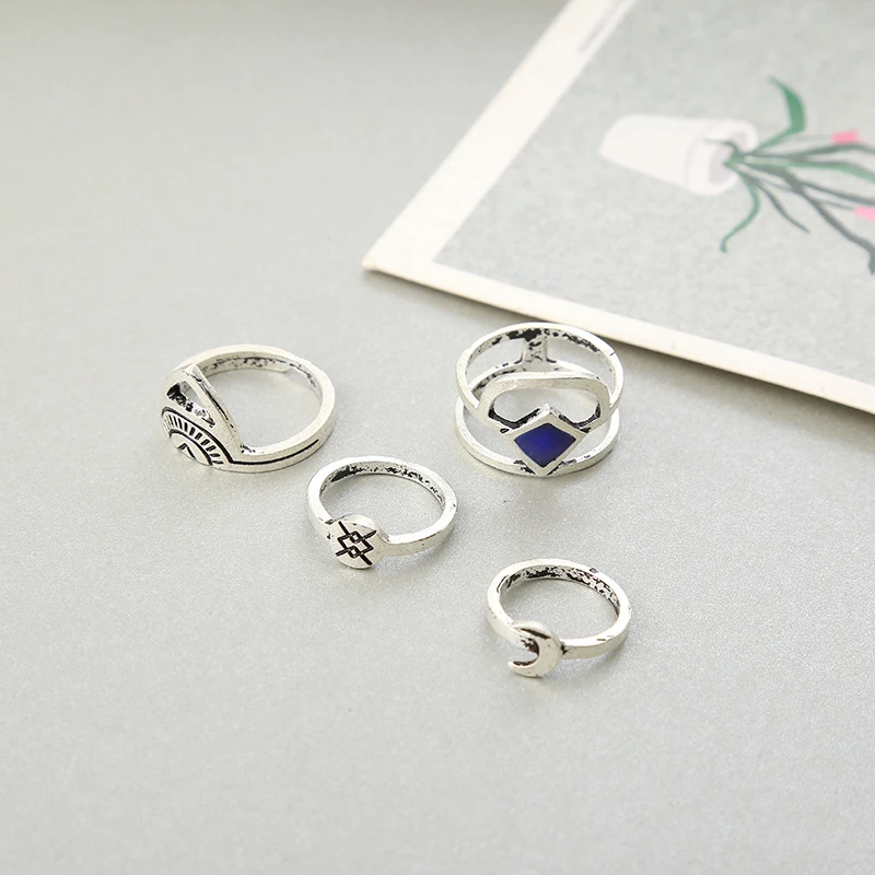 Fashion Arrow Triangle Color Stones bijuterii 8 pic/sit tiny rings sortijas ajustables ring Beach Summer Woman's Jewelry | Украшения и