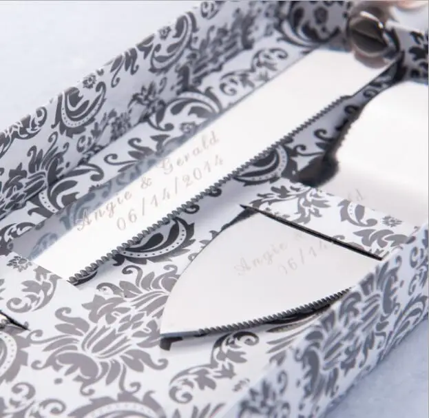 Бесплатная доставка индивидуальный Свадебный нож для торта Сервировочный набор