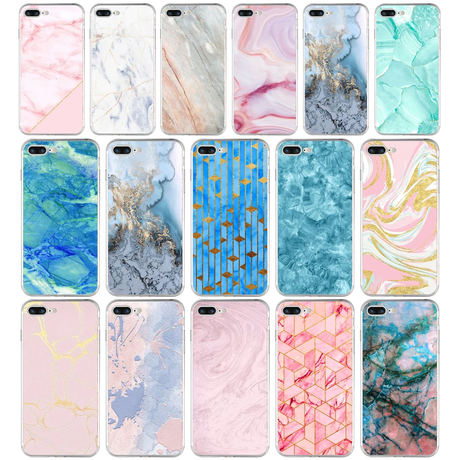 26AQ розовые синие чернила мрамор Мягкий ТПУ силиконовый чехол для Apple iPhone 6 6s 7 8 plus |