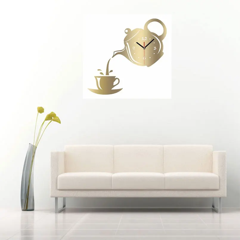 Wall Clock Coffee Cup Shape Decoration Kitchen Living Room Home | Дом и сад