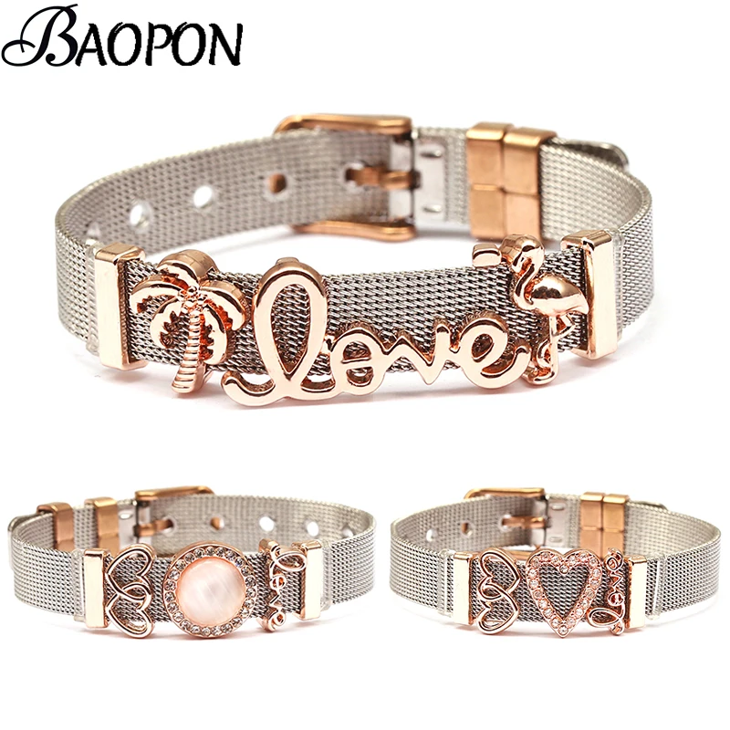 Женский браслет BAOPON из нержавеющей стали с золотыми горками|Цепочки и браслеты| |