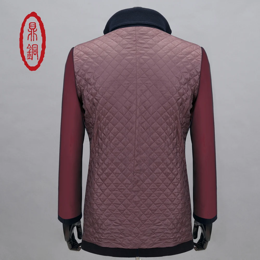 DINGTONG Шерстяное Пальто Мужчины Повседневная Slim Fit Двойной Брестед Высокое