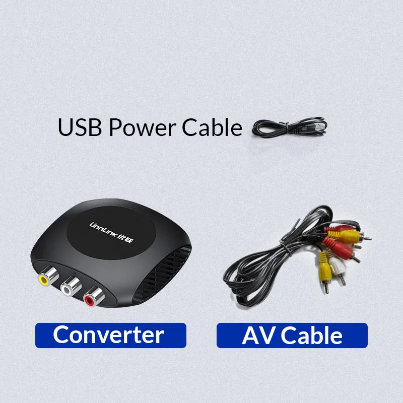 Unnlink RCA/AV в HDMI адаптер конвертер композитный CVBS в HDMI конвертер с аудио 720P 1080P NTSC/PAL для старой приставки DVD - Цвет: With AV cable