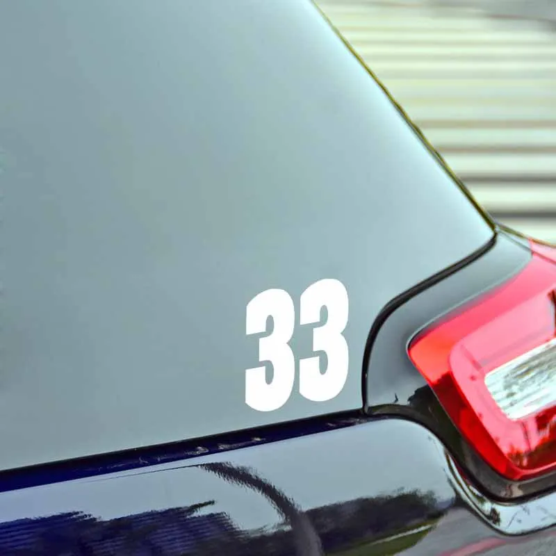 YJZT 14 см * 13 9 Виниловая наклейка с номером на удачу 33 автомобильный Стайлинг Декор
