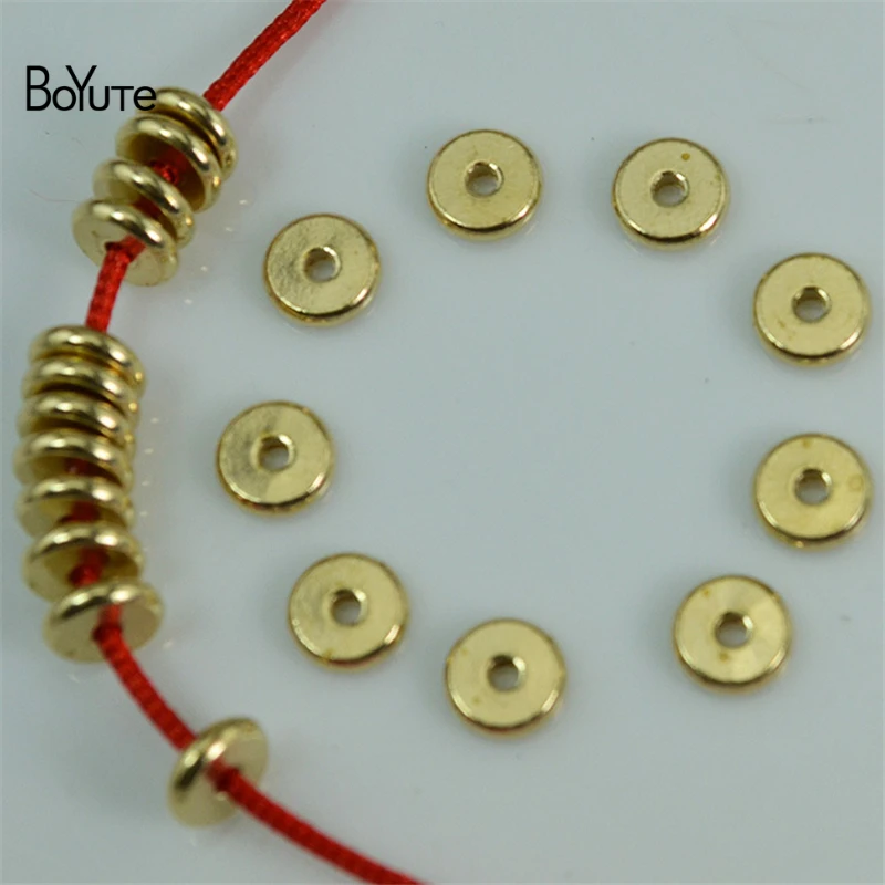 BoYuTe (100 шт./лот) 3 мм 4 5 6 7 8 10 12 круглые металлические латунные бусины для