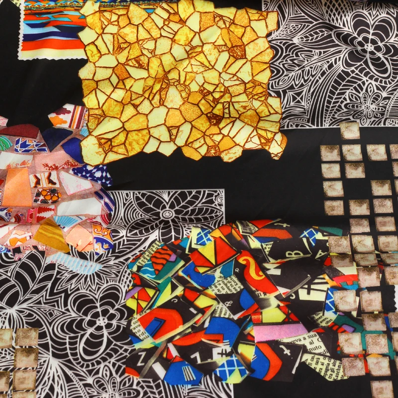 Африканский Дизайн полиэстер шелк Ткань метр твил узор Атлас модные Костюмы для