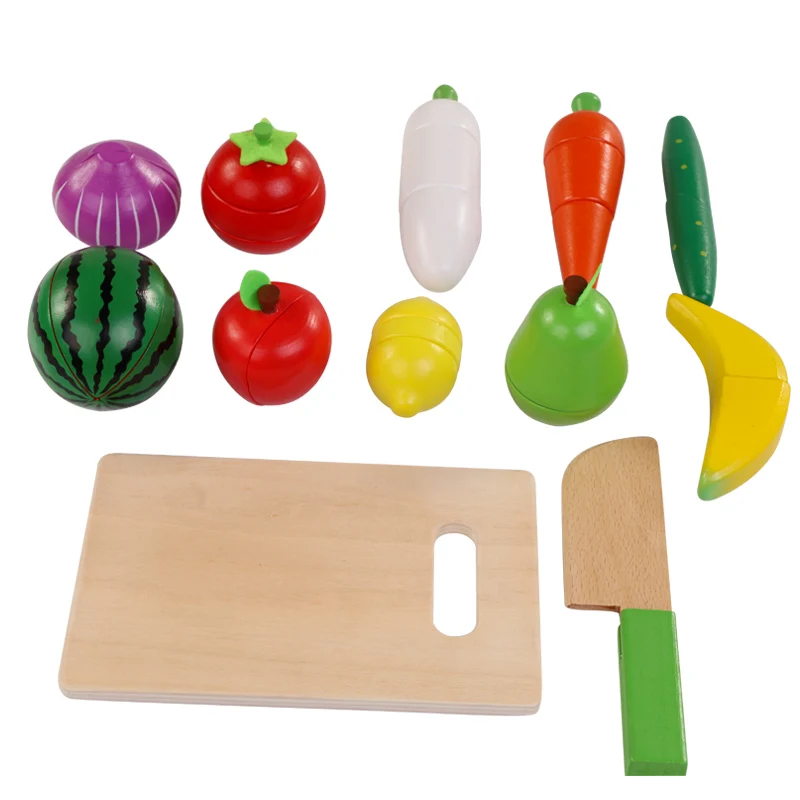 Новинка различные стили деревянные кухонные игрушки для детей фрукты овощи