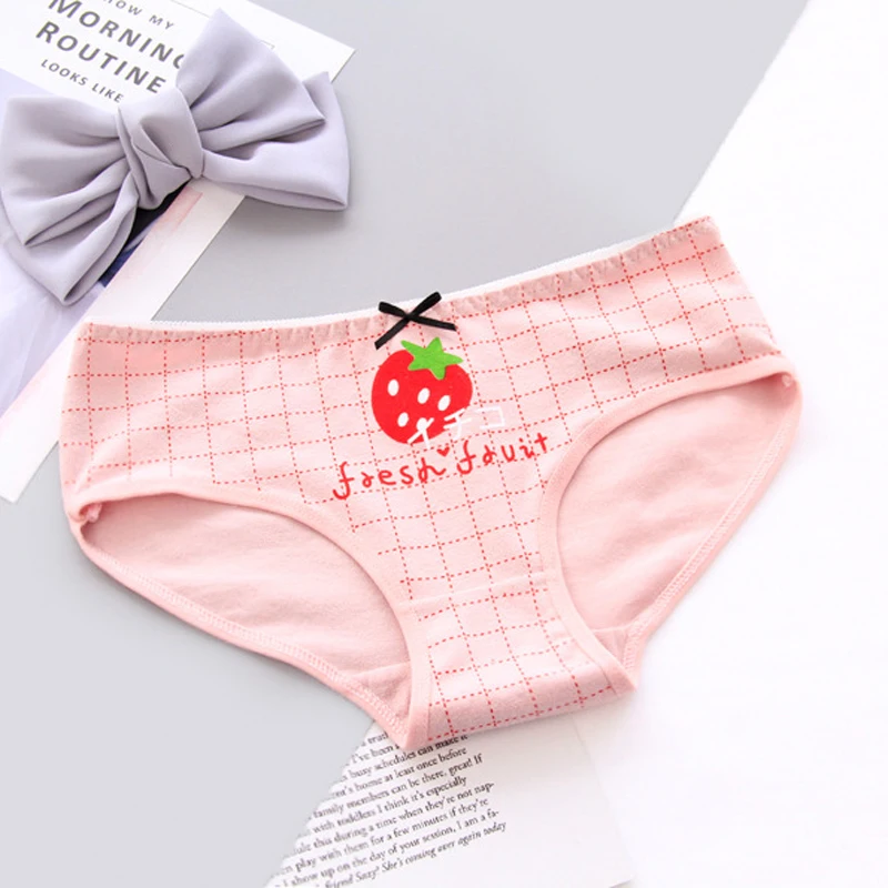 Girl Young Ladies Student female cotton panties briefs Strawberry print Women underwear ladies underpants lingerie |